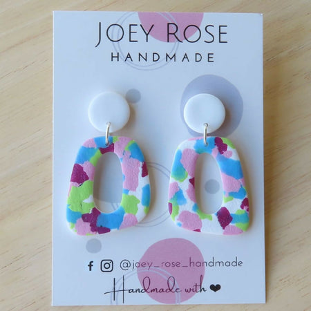 JULIET ~ Confetti Print ~ Polymer Clay Earrings