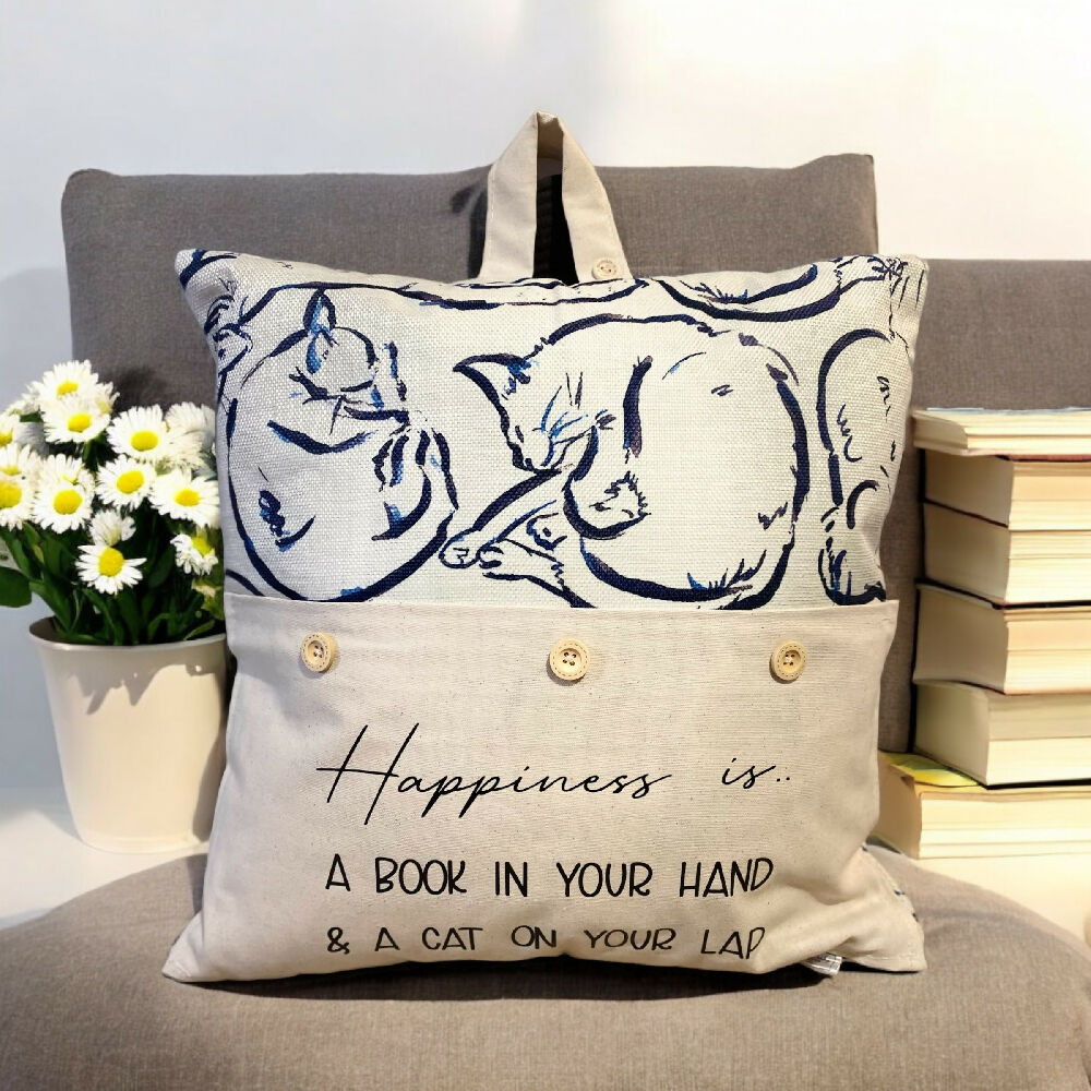 Cat in your lap- Book/tablet Reading Cushion