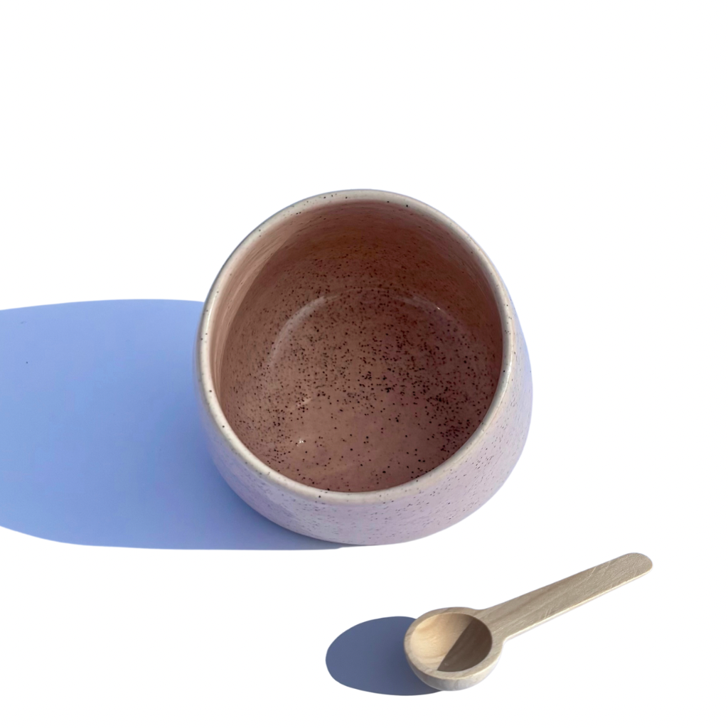 Ceramic Salt Cellar/Pig with Wooden Spoon