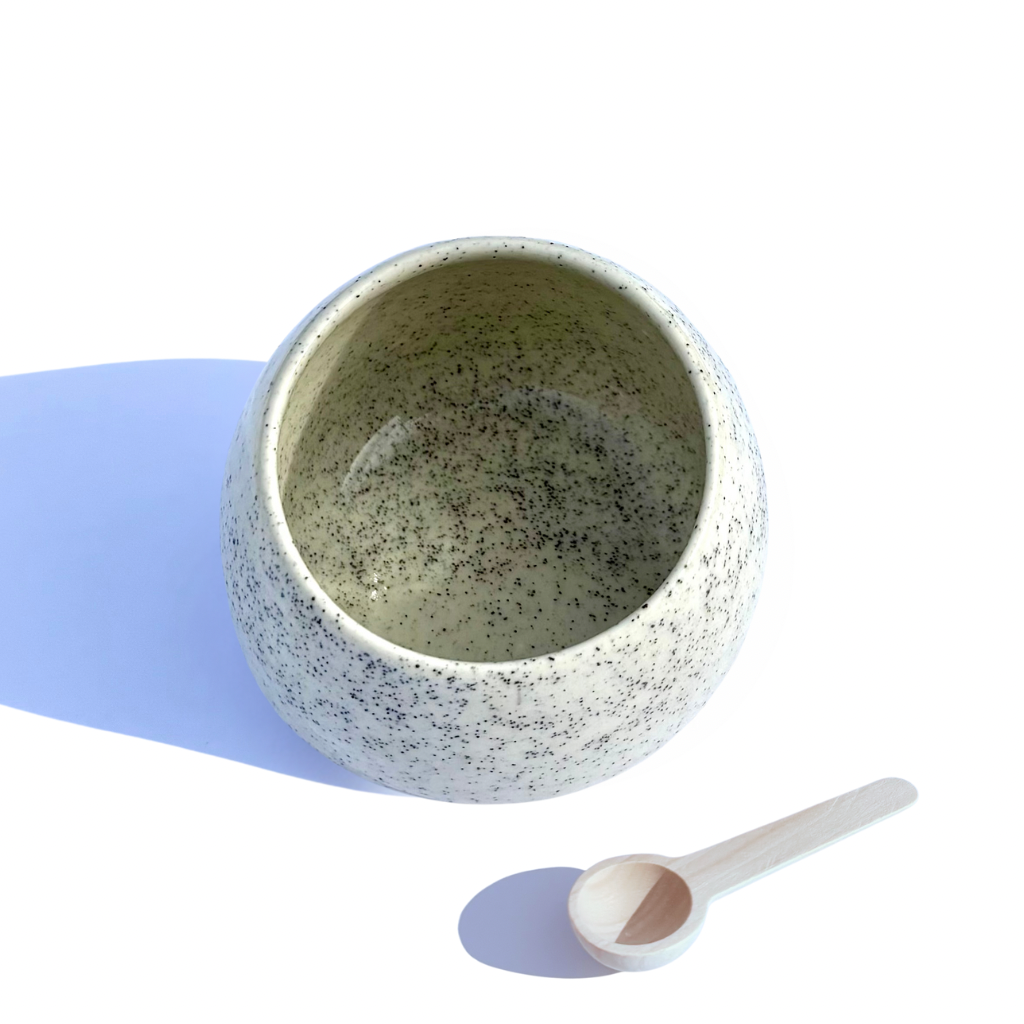 Ceramic Salt Cellar/Pig with Wooden Spoon