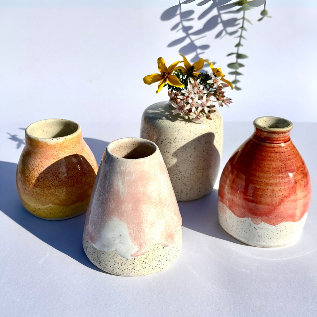 Ceramic Wheel Thrown Bud Vases