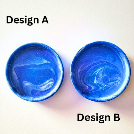 Blue painted trinket dish coaster