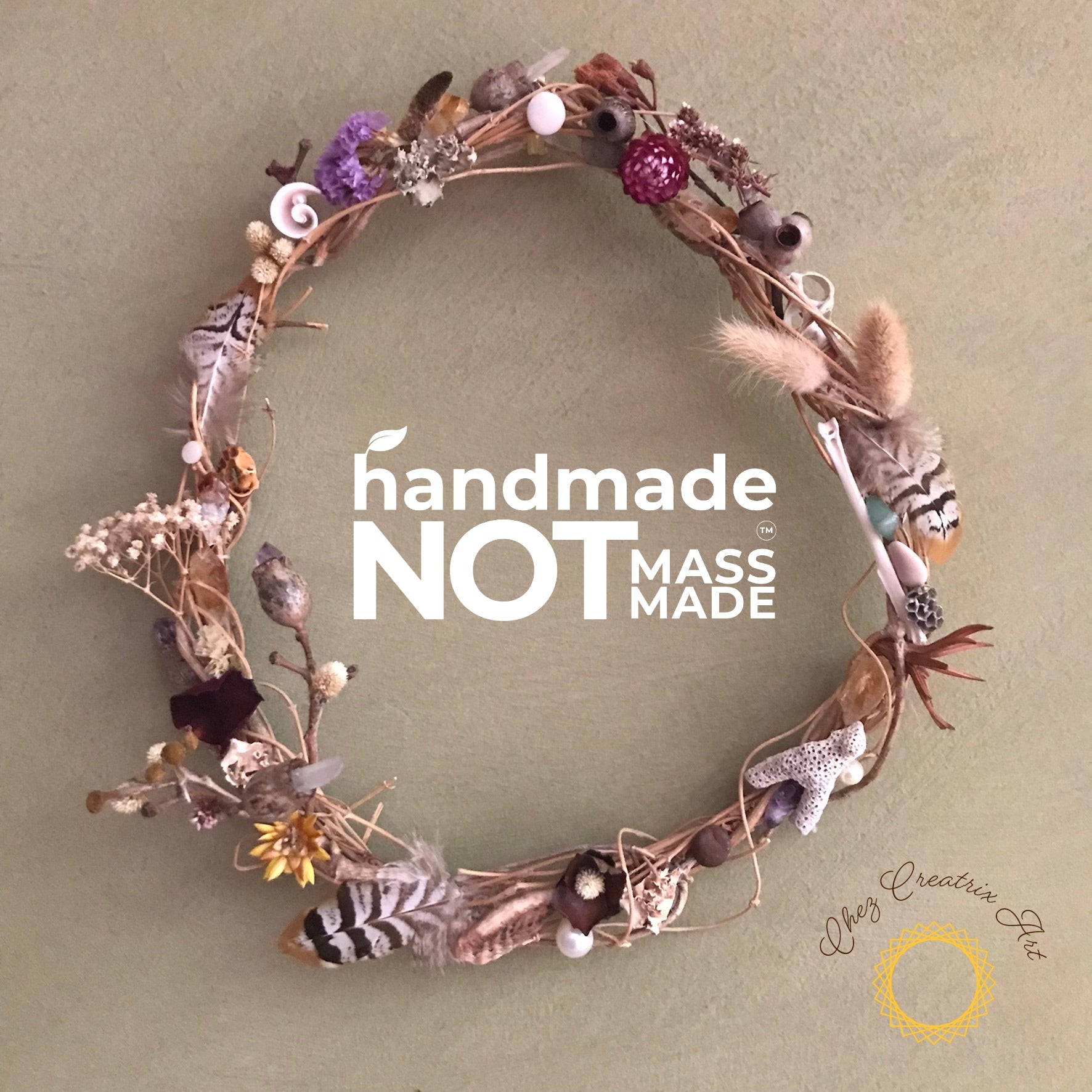 Wreath ~ with Pearls (Measures 30cm x 30cm)