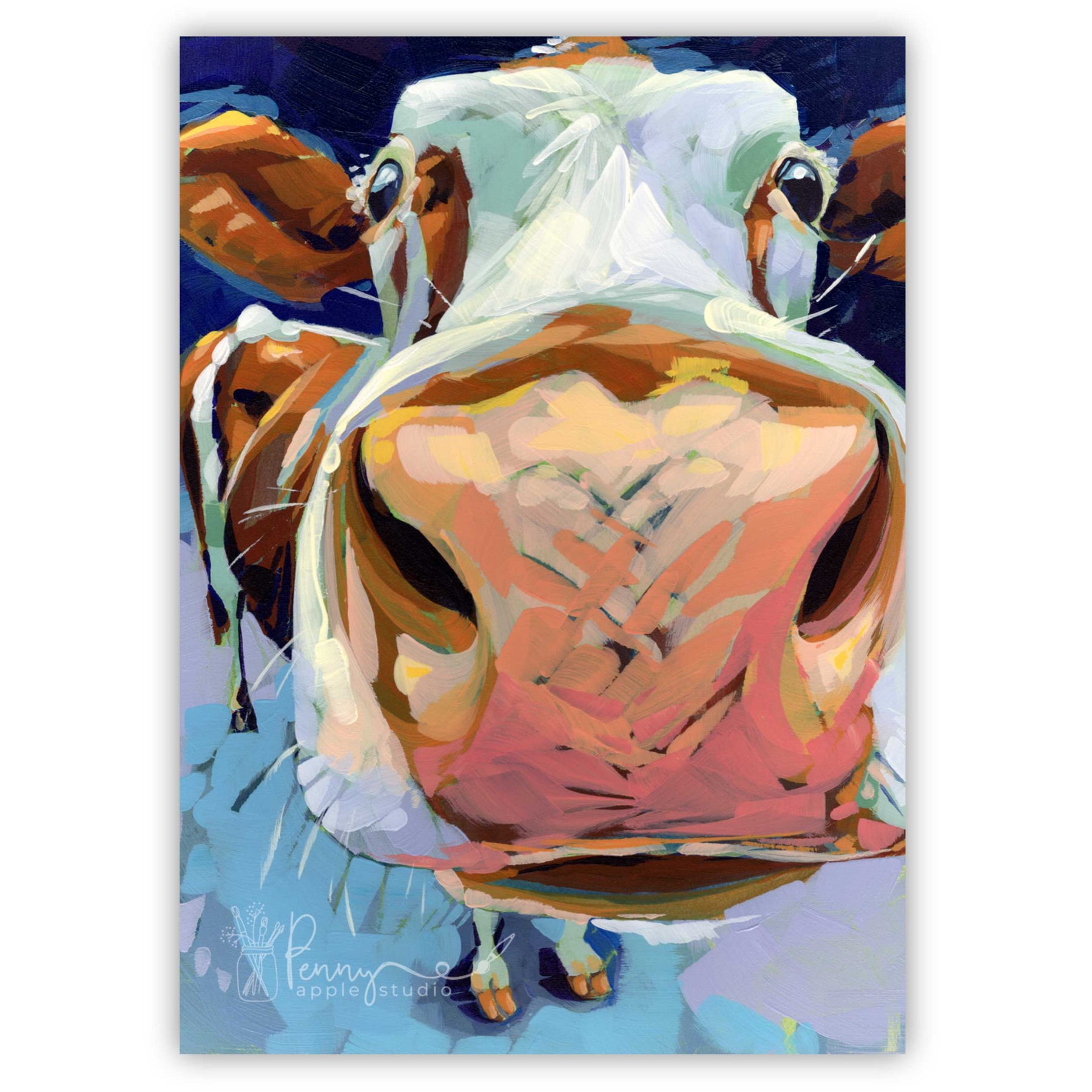 (1) Cow Fridge Magnet – Expressive Mini Art