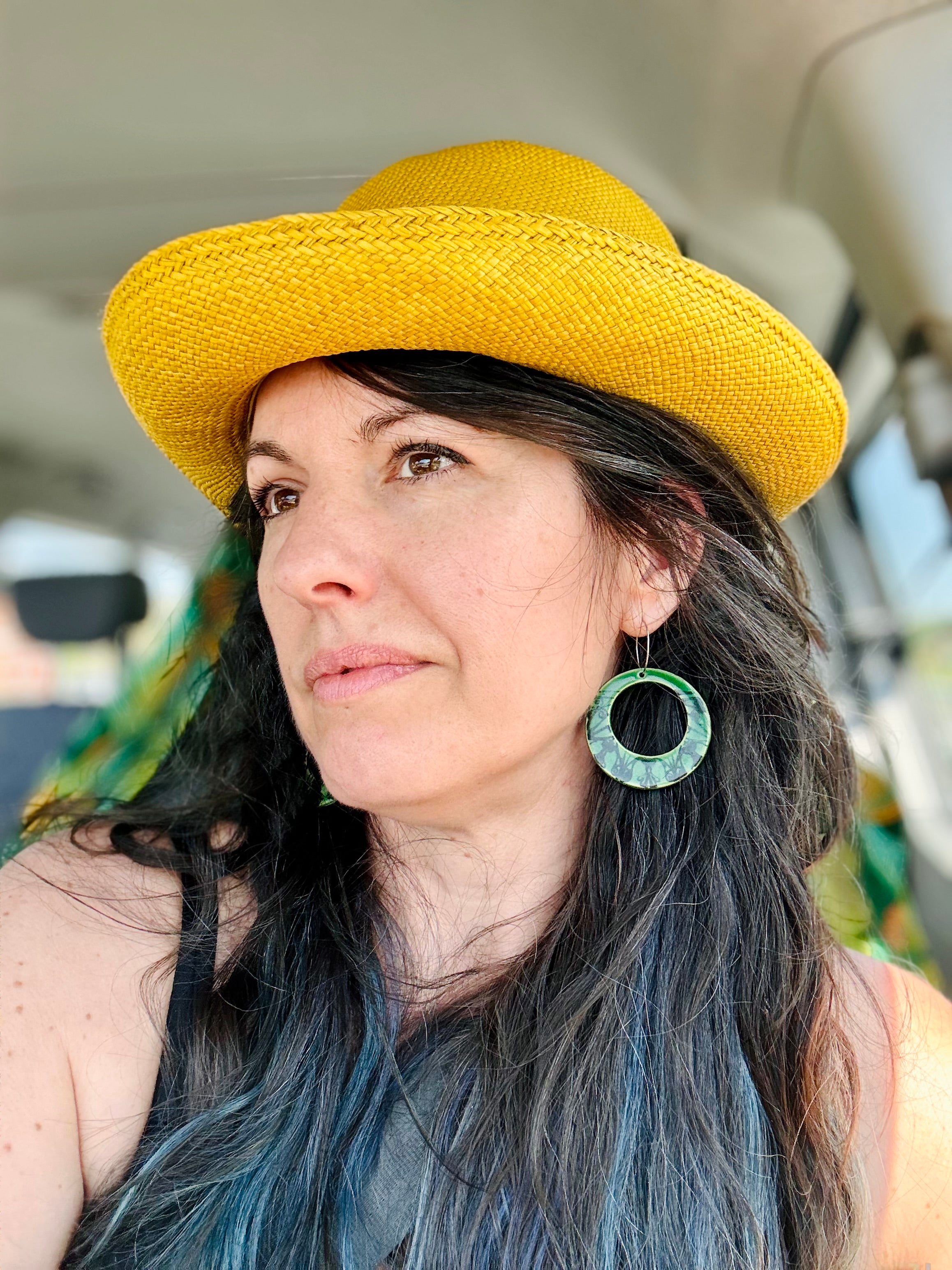 Jungle Hoops light weight ceramic earrings