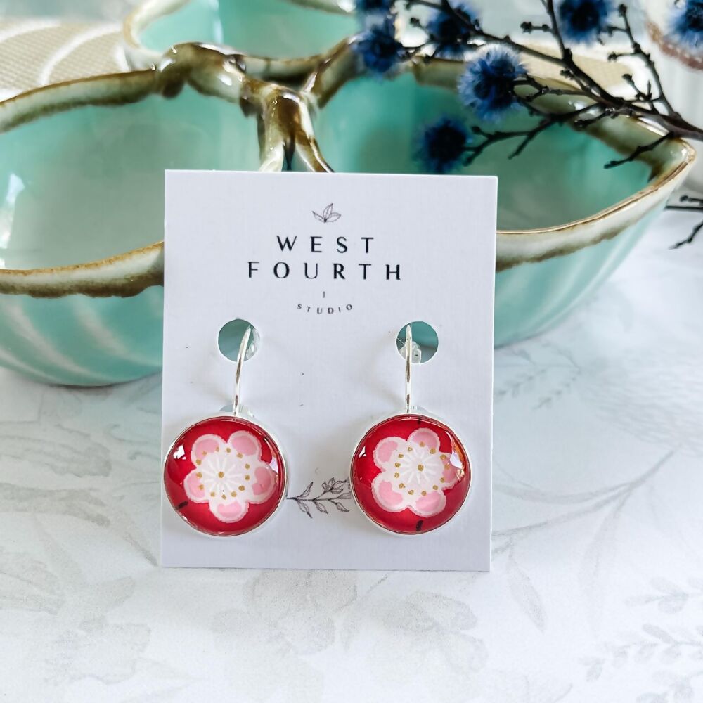 Pink Cherry Blossom Earrings