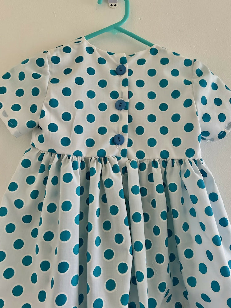 Blue dots dress size 1