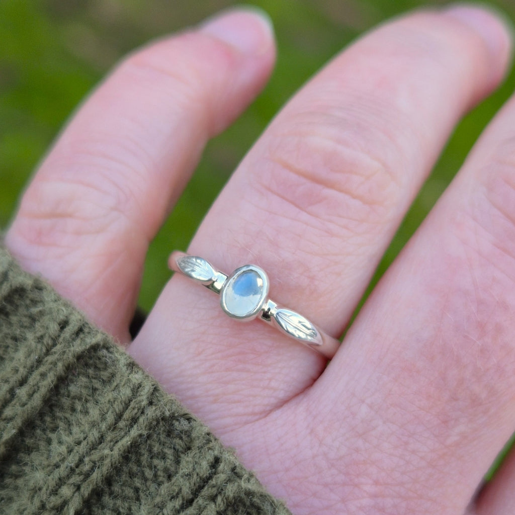 Moonstone "Forest" Ring Size P1/2