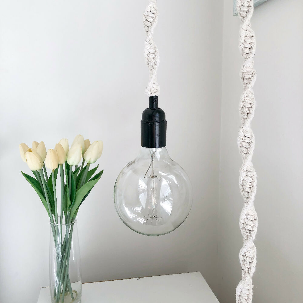 Macrame pendant light