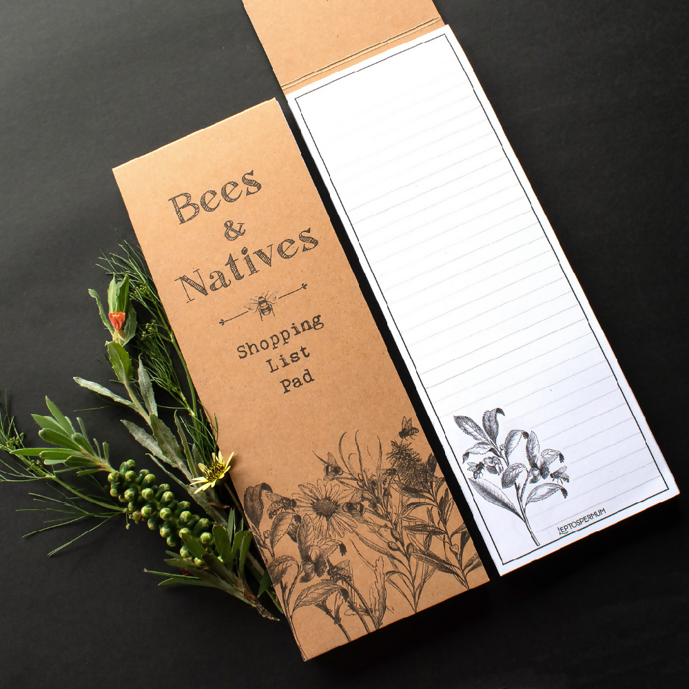 BEES & AUSTRALIAN NATIVE FLORA SHOPPING LIST PAD