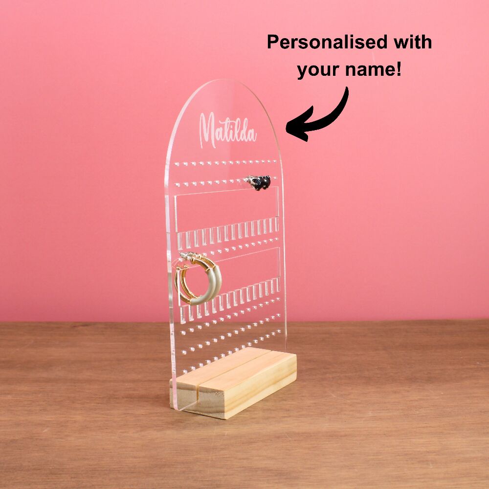 054 - Clear personalised earring stand (2)
