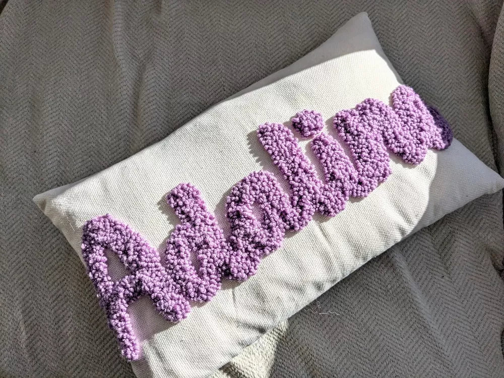 Personalised CURLY text cushion