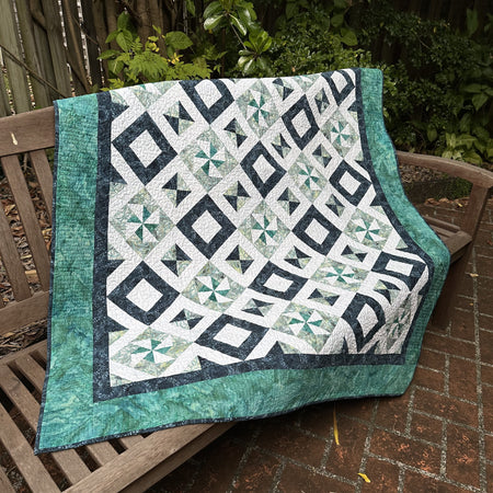 Batik Pinwheel Throw Quilt