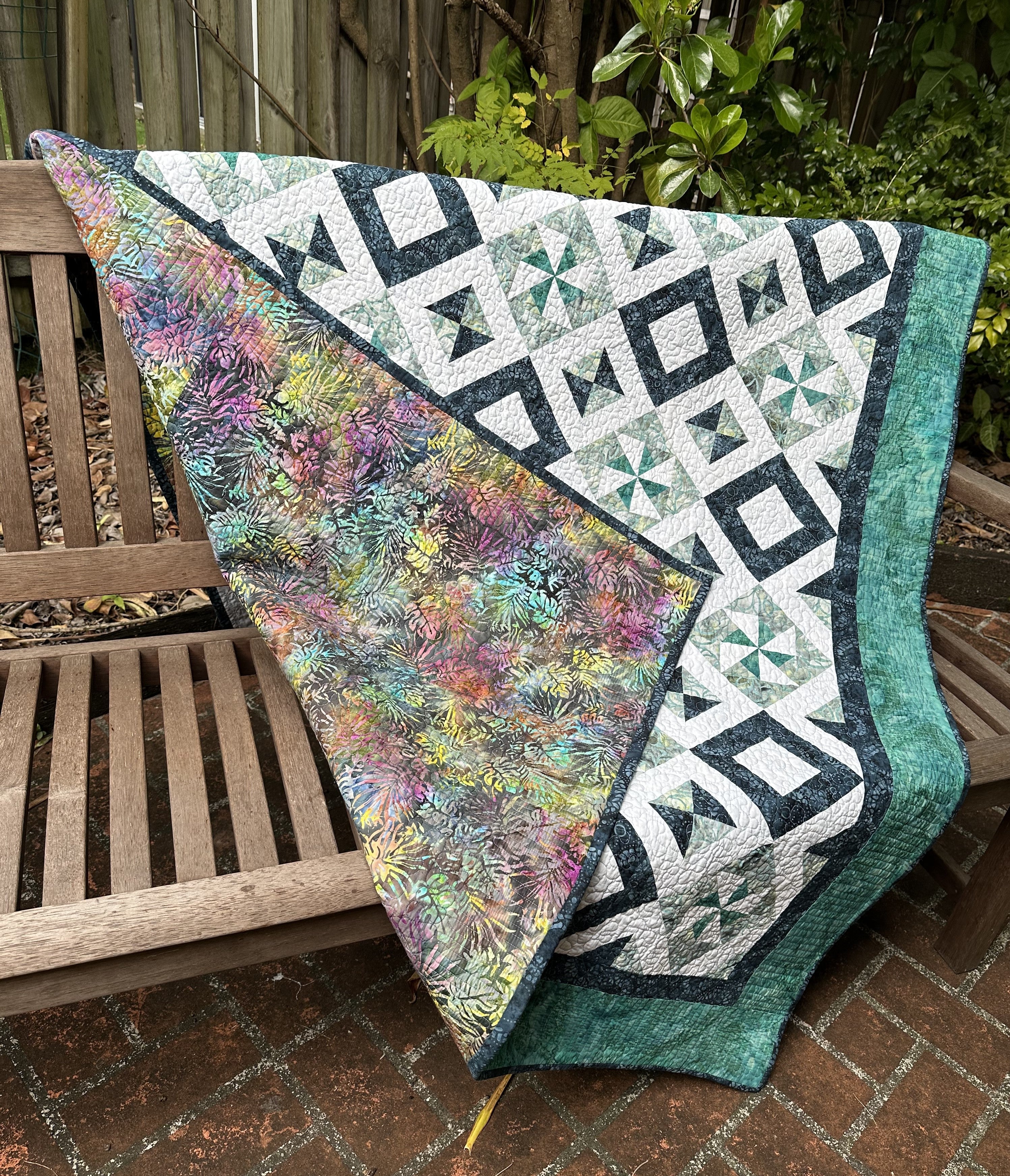 Batik Pinwheel Throw Quilt