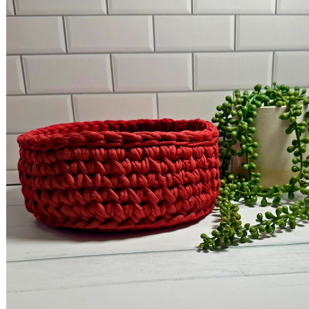 Storage crocheted basket