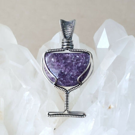 Handcrafted Lepidolite Chalice Pendant ~ The Enchanted Potion Talisman