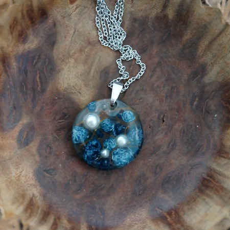 Pearls in the Sky - Denim Necklace