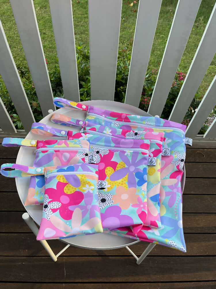 Water-resistant wet bags - Daisy Dream (Wonderland Design Co)