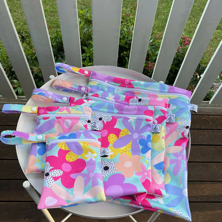 Water-resistant wet bags - Daisy Dream (Wonderland Design Co)