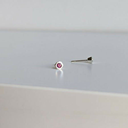 hex studs × rhodolite garnets