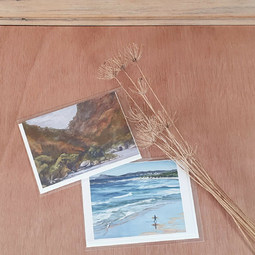 Images of Paintings: Nepean Gorge, Penrith (left), Soldiers Beach, Norah Head (right)