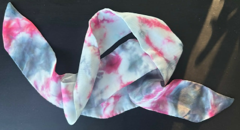 Tie dyed silk Twilly scarf