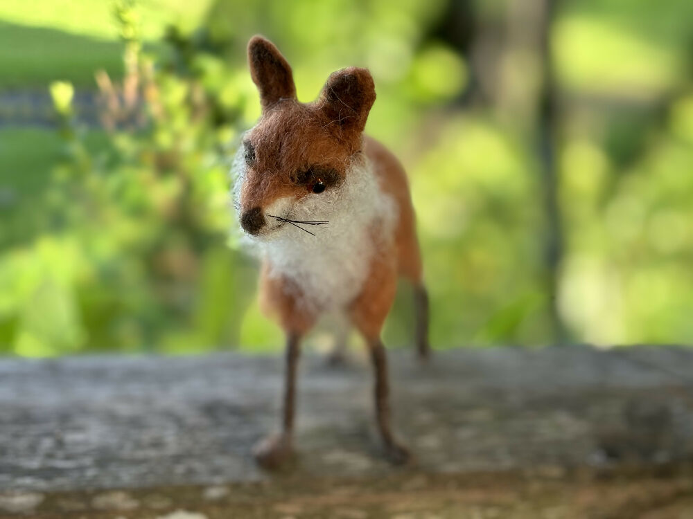 Art doll animal needle felt fox