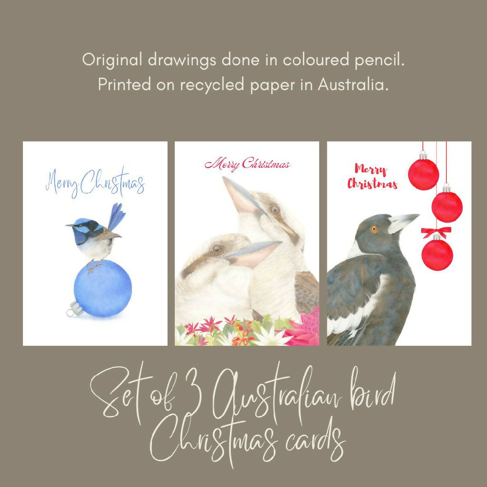 setof3Australianbirdchristmascards