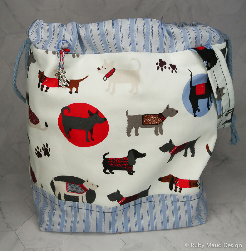 Large Knitting Project Bag Must Love Dogs