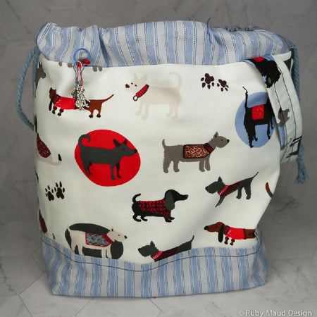 Large Knitting Project Bag - Must Love Dogs