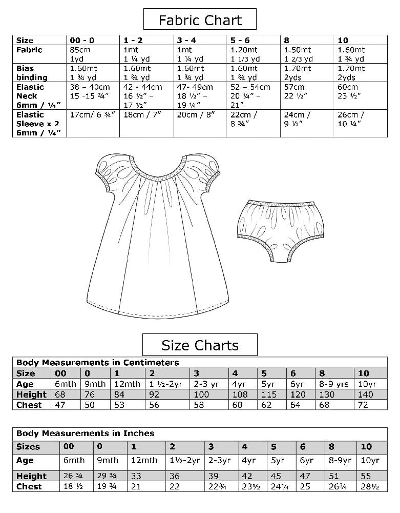 Digital sewing pattern for girl's peasant dress