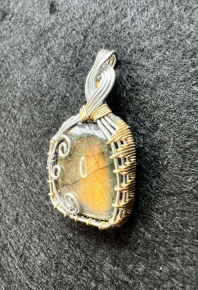 Wire-Wrapped Labradorite Pendant