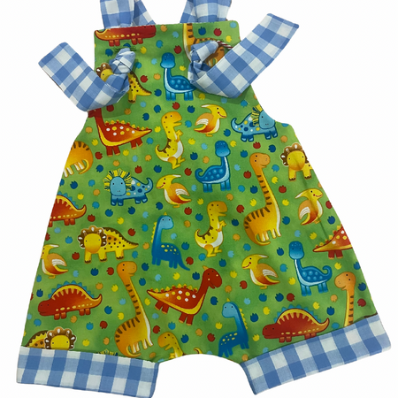 Dinosaurs Green Overalls/Romper
