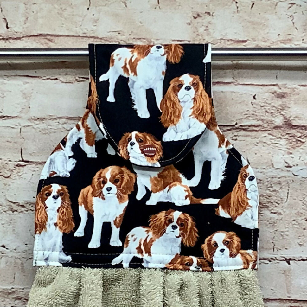 Dogs hanging hand towel - Dachshund, Collie, King Cavalier, French Bulldog - 4 Designs