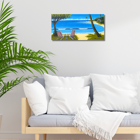 Beach Art ON THE BEACH original painting (60x30cm)