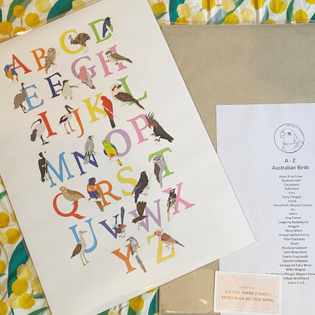A to Z of Australian Birds - A3 Print