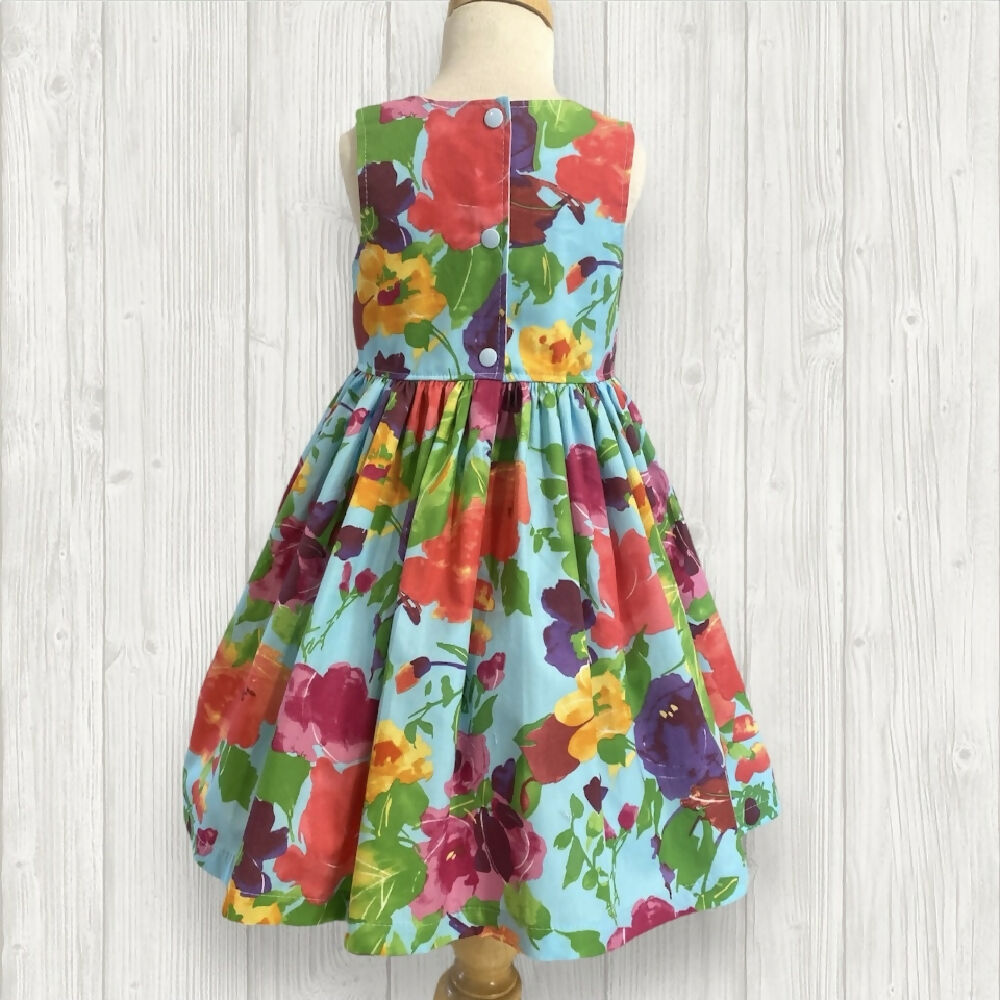 Brights on Blue Tea Party Dress