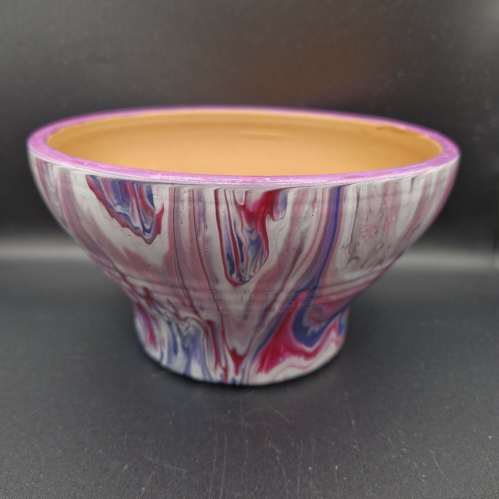 Pink and Purple Painted Terracotta Pot