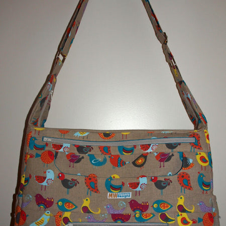 OOAK Teal Little Birdies Designer Nappy Bag