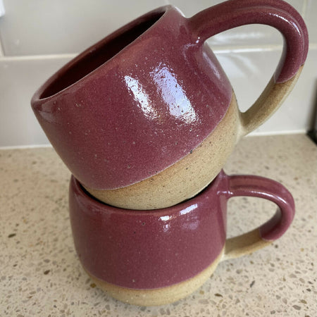 Set of 2 Coffee Mugs / Wheel Thrown Pottery