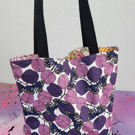 Flowers and Butterflies Medium Tote Bag