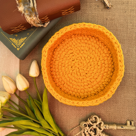Mustard Handmade Basket for Grounding Rituals