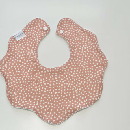 Pink spot scalloped bib