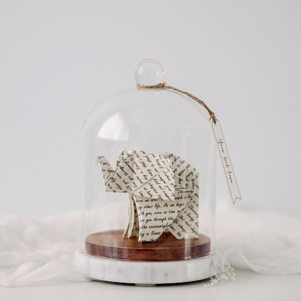 Custom Text Elephant Origami ~ First Wedding Anniversary Gift