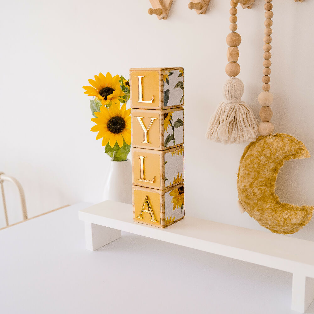 Name Blocks - Sunflowers (price per block)