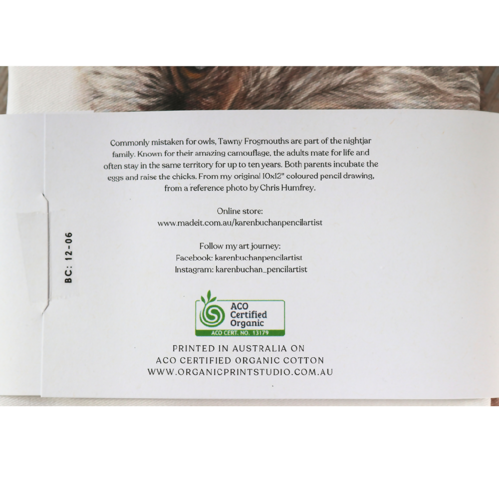 Australian-artist-illustration-tote-bag-tawny-frogmouth-text