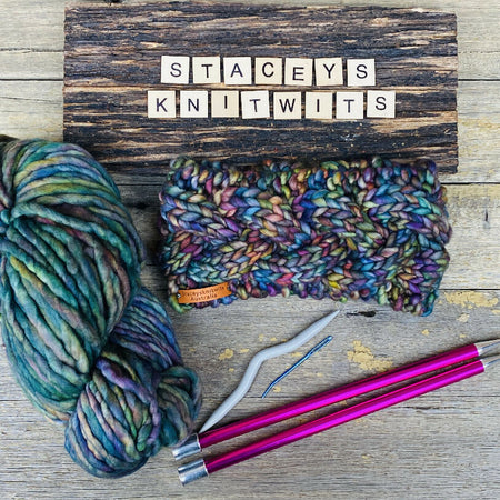 Cable Knit Headband Kit – DIY Chunky Malabrigo Rasta Yarn, Knit 2 Headbands