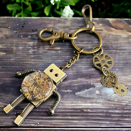 Steampunk tubby robot keyring