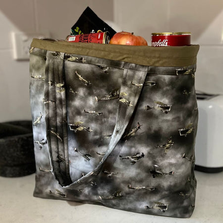 Grocery Tote ... Lined with storage pouch... Heroes