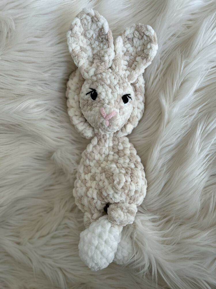 Rye Rabbit Snuggle Buddy- Crochet toy, comforter, lovey.